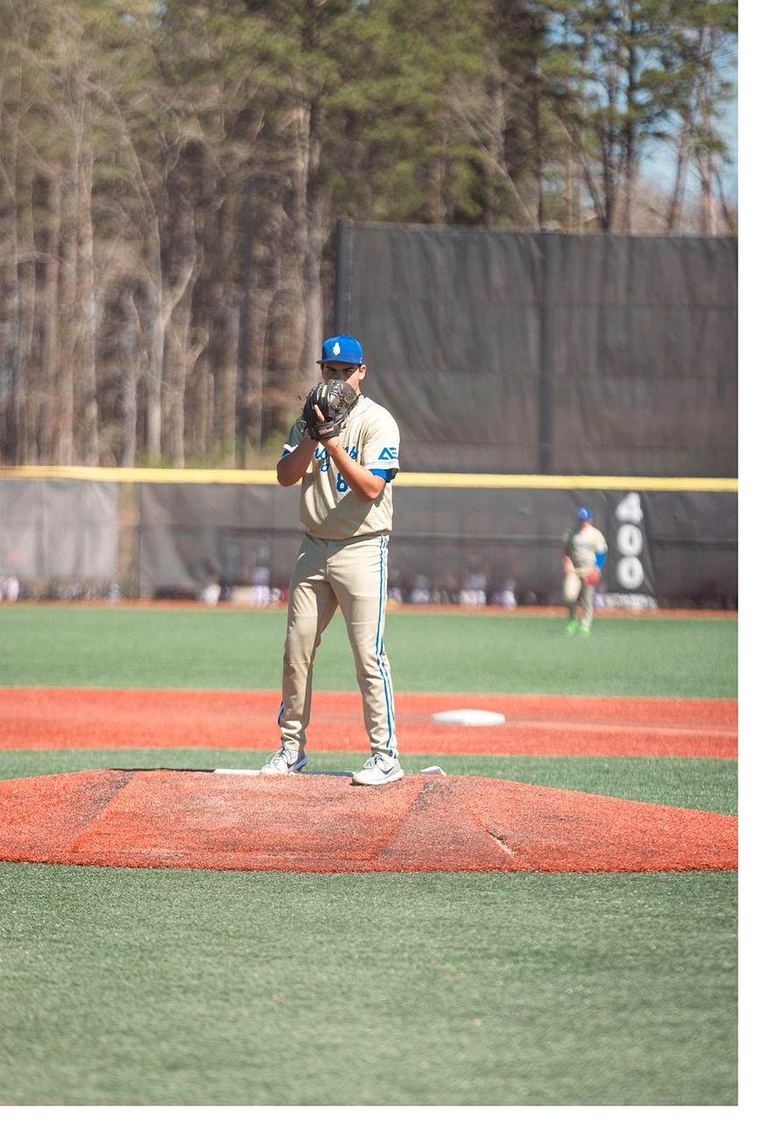 Set position on the mound, glove up, locked in